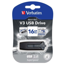 Verbatim USB pendrive USB 3.0 16GB 49172 USB A, z wysuwanym złączem czarny
