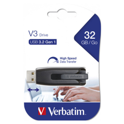 Verbatim USB pendrive USB 3.0 32GB 49173 USB A, z wysuwanym złączem czarny