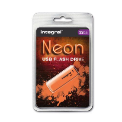 Pendrive Integral Neon 32GB USB 2.0 - Orange